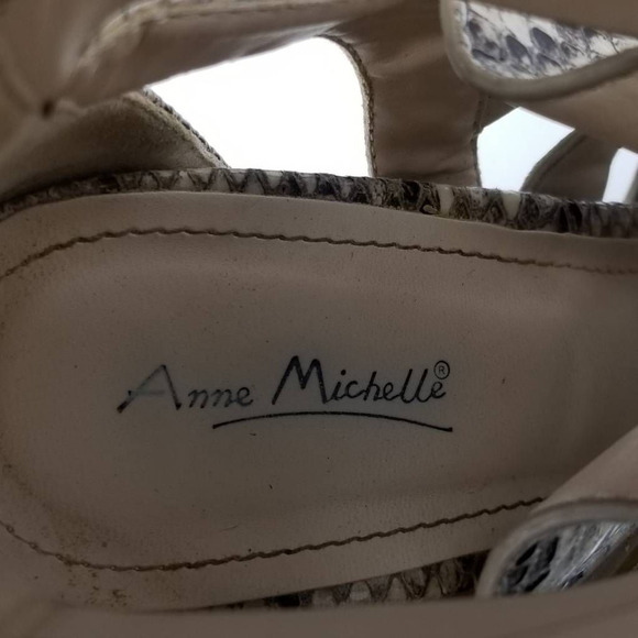 Anne Michelle Flashback-08 Platform Heels Snakeskin Lace Up Shoe Size 9 - Picture 11 of 12